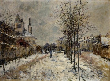  snow Oil Painting - The Boulevard de Pontoise at Argenteuil Snow Effect Claude Monet